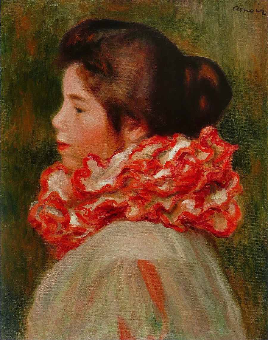 Kvinne med rød krage - Pierre-Auguste Renoir