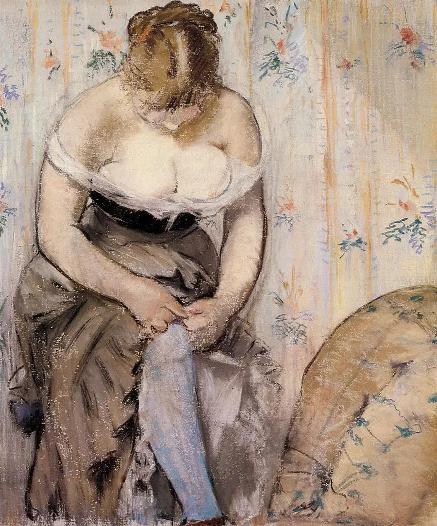 Kvinne med Strømpebånd - Édouard Manet