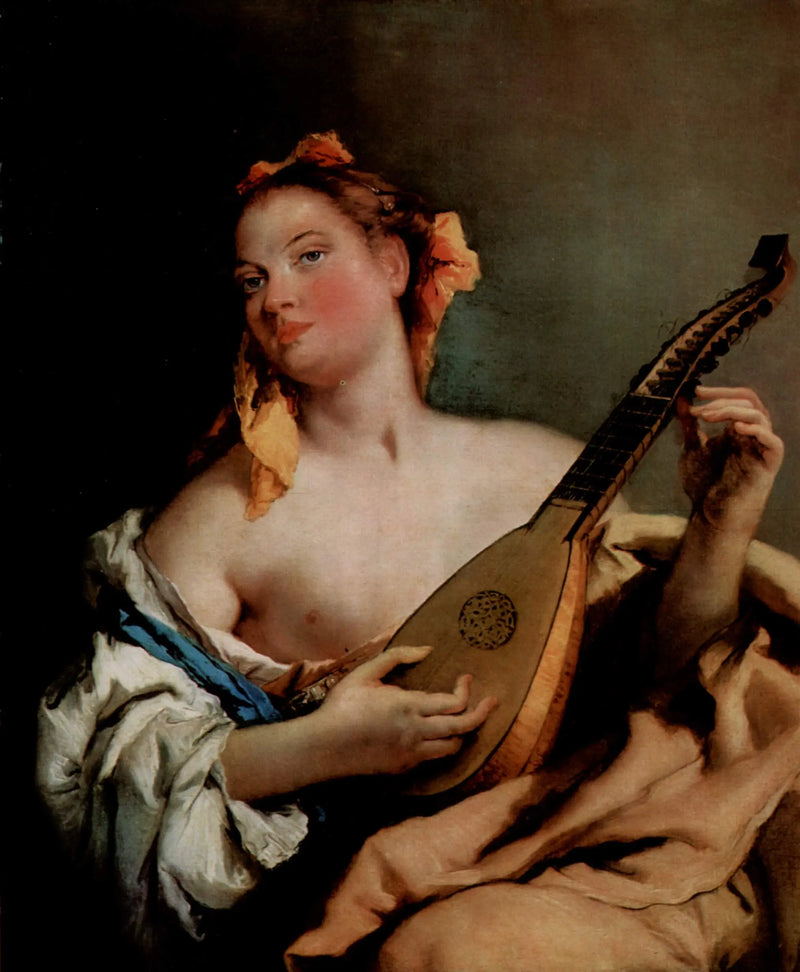 Kvinne med mandolin - Giovanni Battista Tiepolo