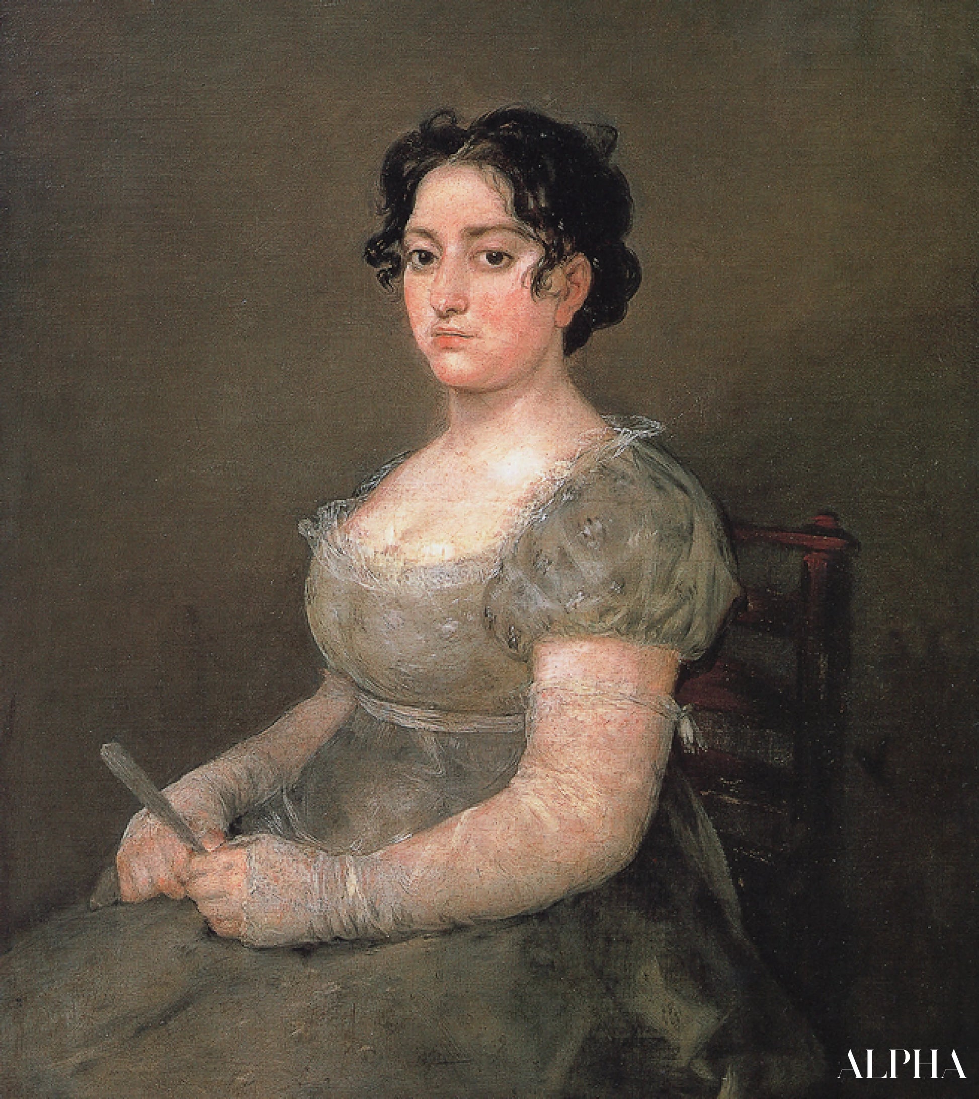 Femme à l'éventail - Francisco de Goya - Reproductions de tableaux et peintures haut de gamme