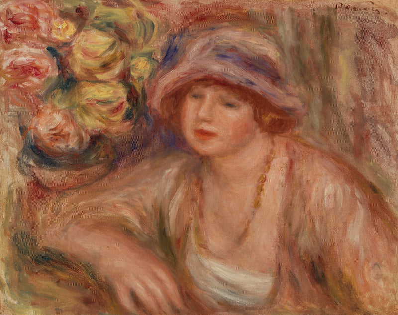 Kvinne som lener seg (Femme accoudée) - Pierre-Auguste Renoir