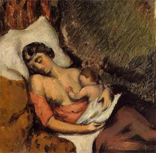 Kvinne som ammer sitt barn - Paul Cézanne