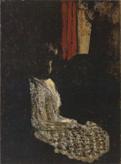 Kvinne sittende i et mørkt rom - Édouard Vuillard