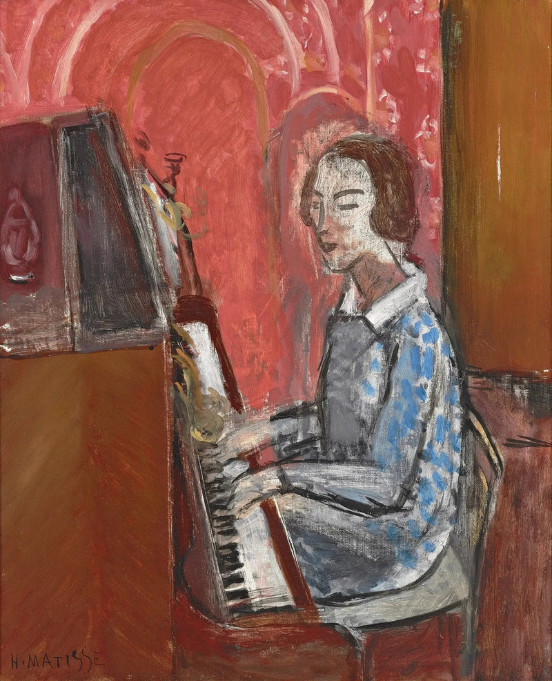 Kvinne som sitter foran sitt piano - Henri Matisse
