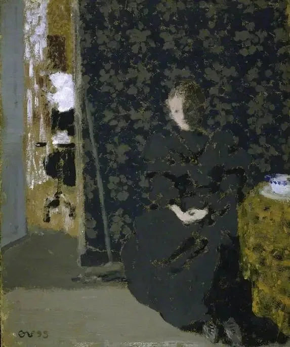 Kvinne sittende: kaffekopp - Édouard Vuillard