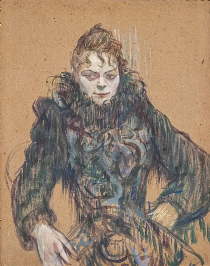 Kvinne med svart boa - Henri de Toulouse-Lautrec