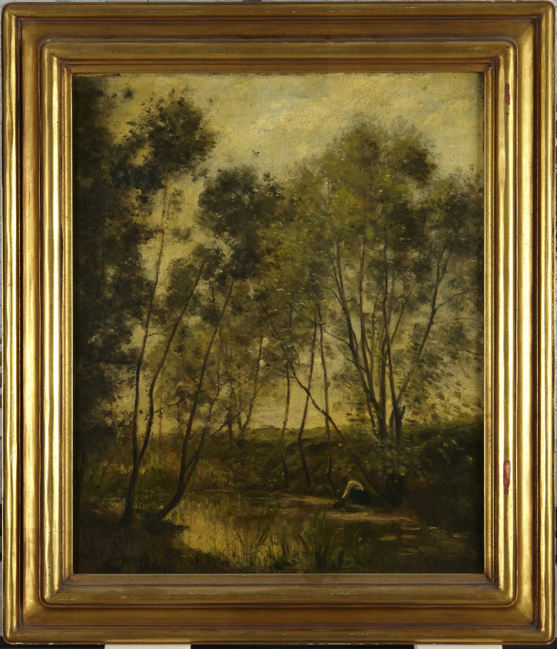 Kvinne ved bredden av en bekk - Stanislas Lépine