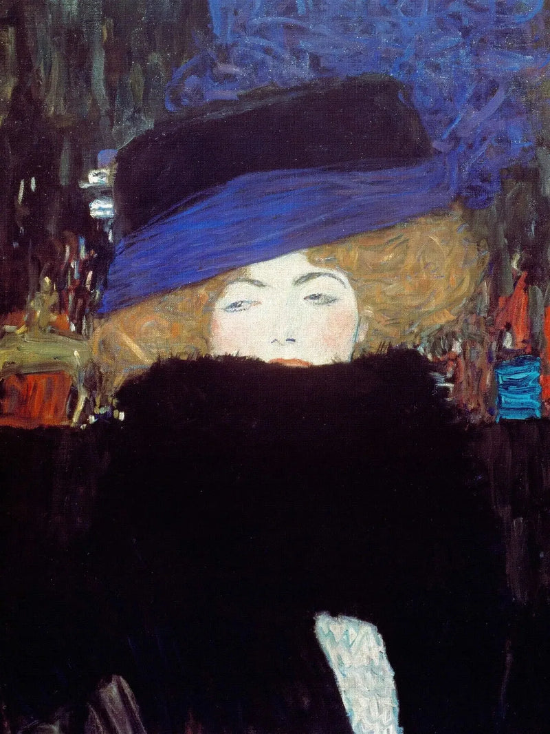 Kvinne med hatt og fjærboa - Gustav Klimt