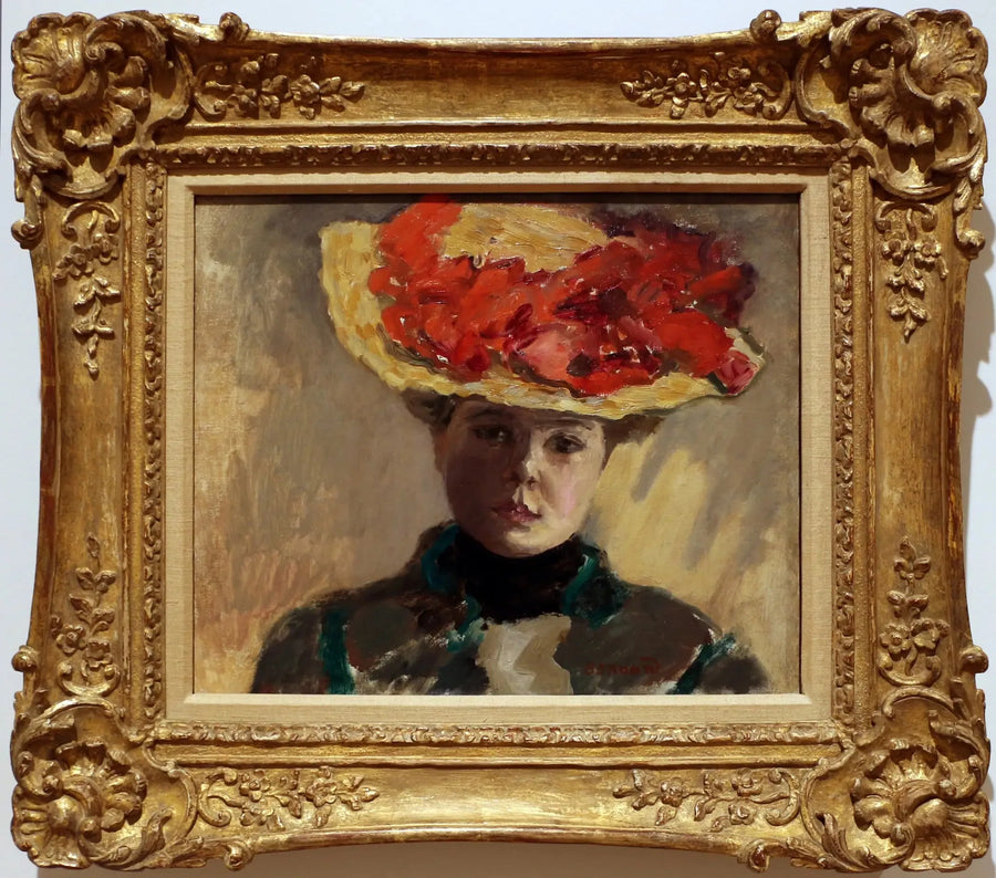 Kvinne med rød hatt - Pierre Bonnard