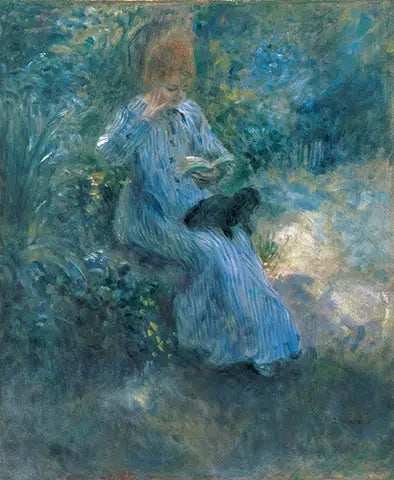 Kvinne med svart hund - Pierre-Auguste Renoir