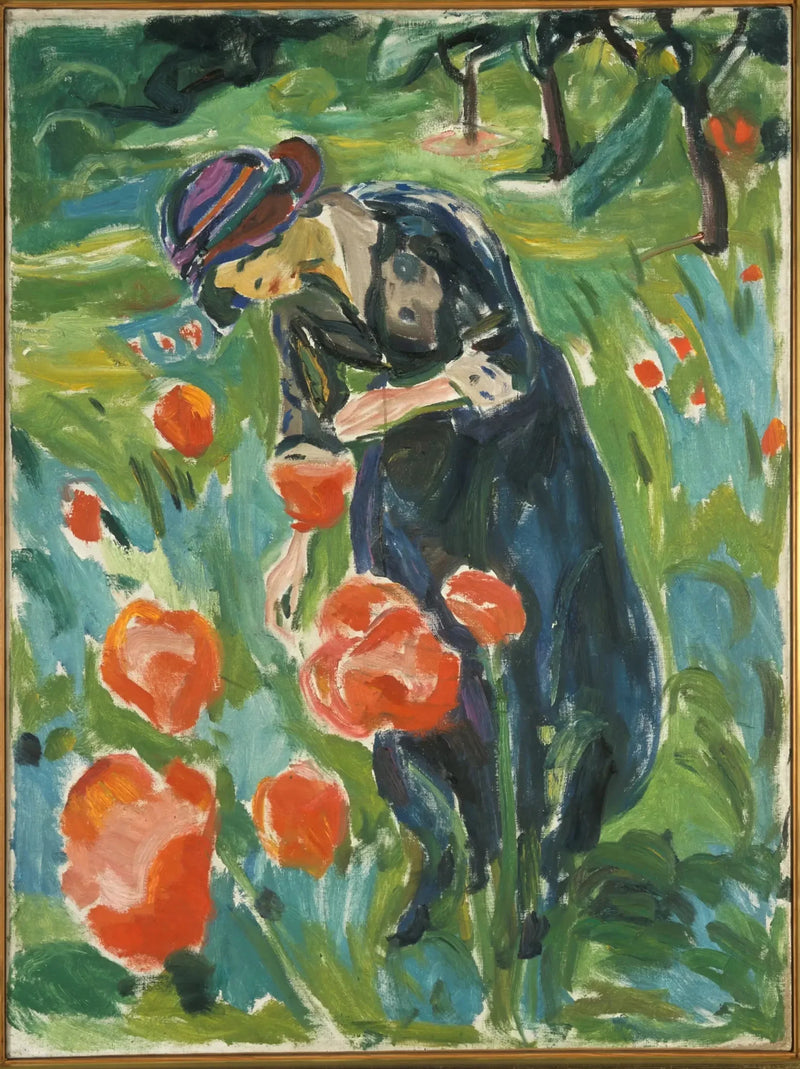 Kvinne med valmue - Edvard Munch