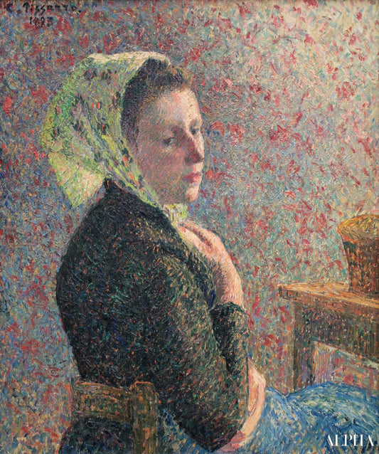 Femme au fichu vert - Camille Pissarro - Reproductions de tableaux et peintures haut de gamme