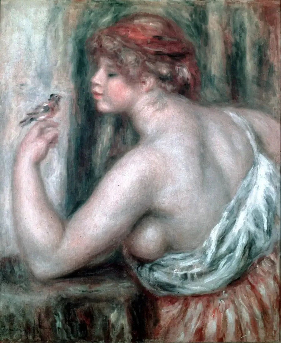 Kvinne med rødstrupe - Pierre-Auguste Renoir