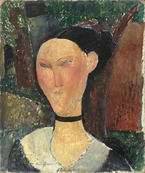 Kvinne med fløyelsbånd - Amedeo Modigliani