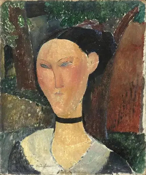 Kvinne med fløyelsbånd - Amedeo Modigliani