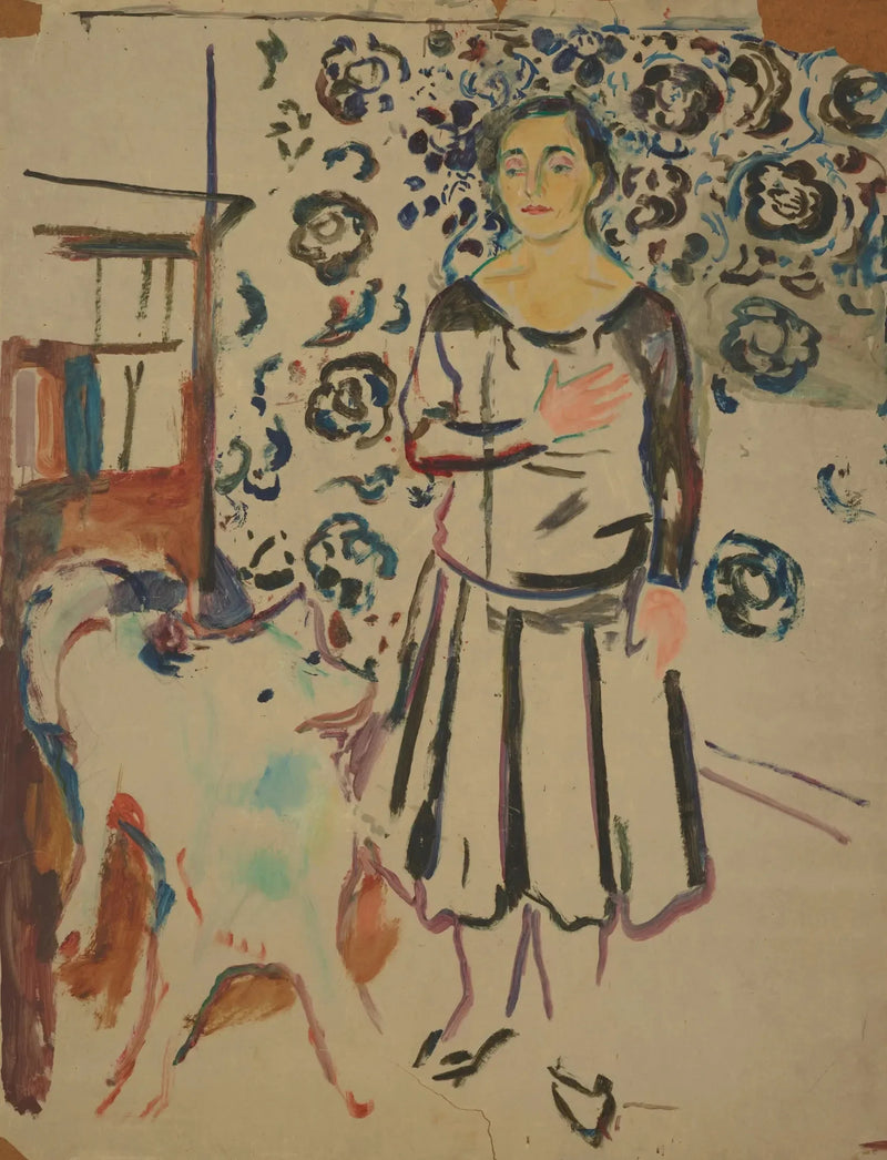 Kvinne med samojed - Edvard Munch