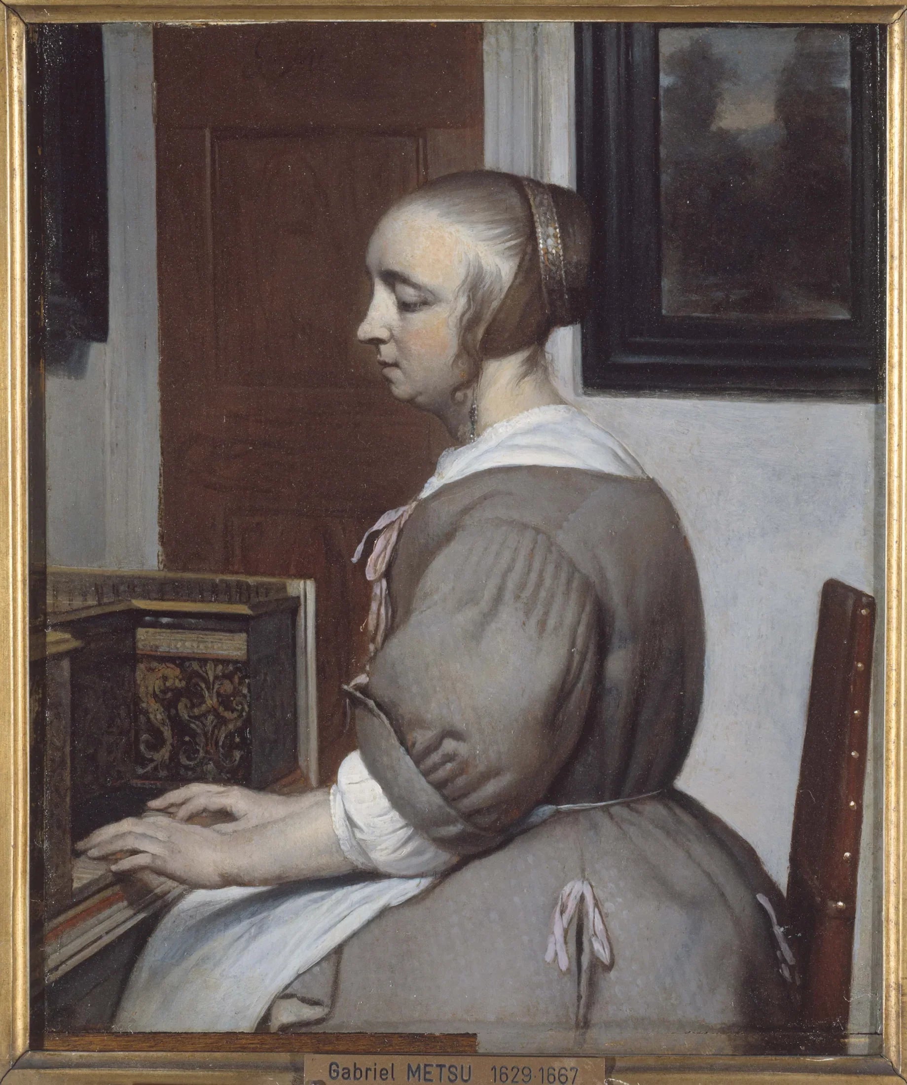 Femme au virginal - Gabriel Metsu image 1 tableau peint à l’huile sur toile