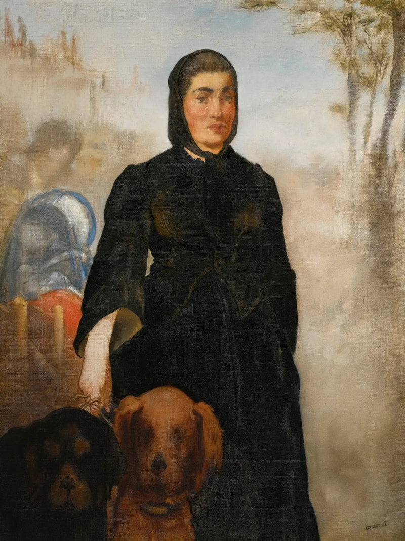 Kvinne med hunder - Édouard Manet