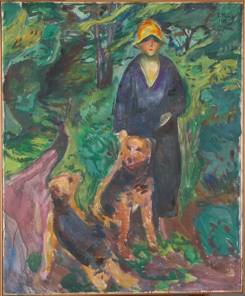 Kvinne med airdale terrier - Edvard Munch