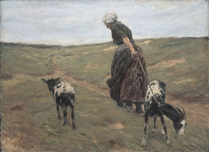 Kvinne med geiter i sanddynene - Max Liebermann