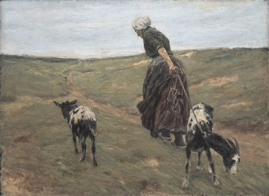 Kvinne med geiter i sanddynene - Max Liebermann