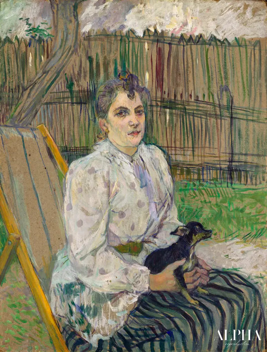 Femme avec un chien - Toulouse Lautrec - Reproductions de tableaux et peintures haut de gamme