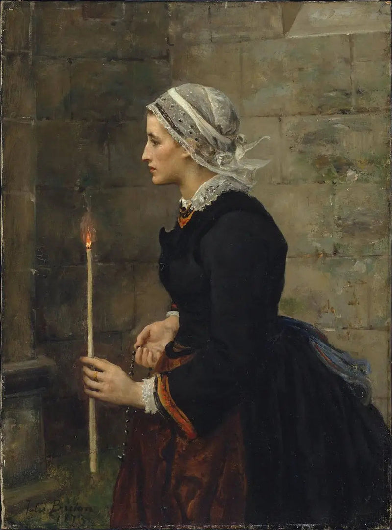 Kvinne med et fint lys - Jules Breton