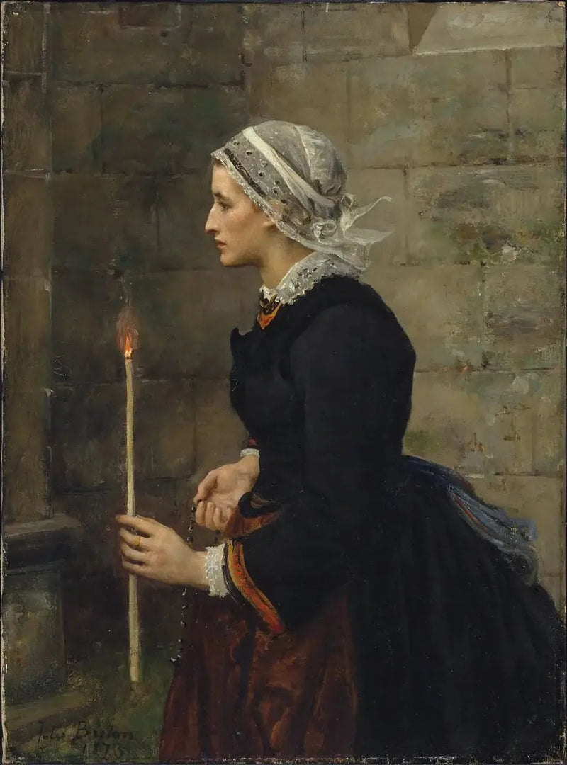 Kvinne med et fint lys - Jules Breton