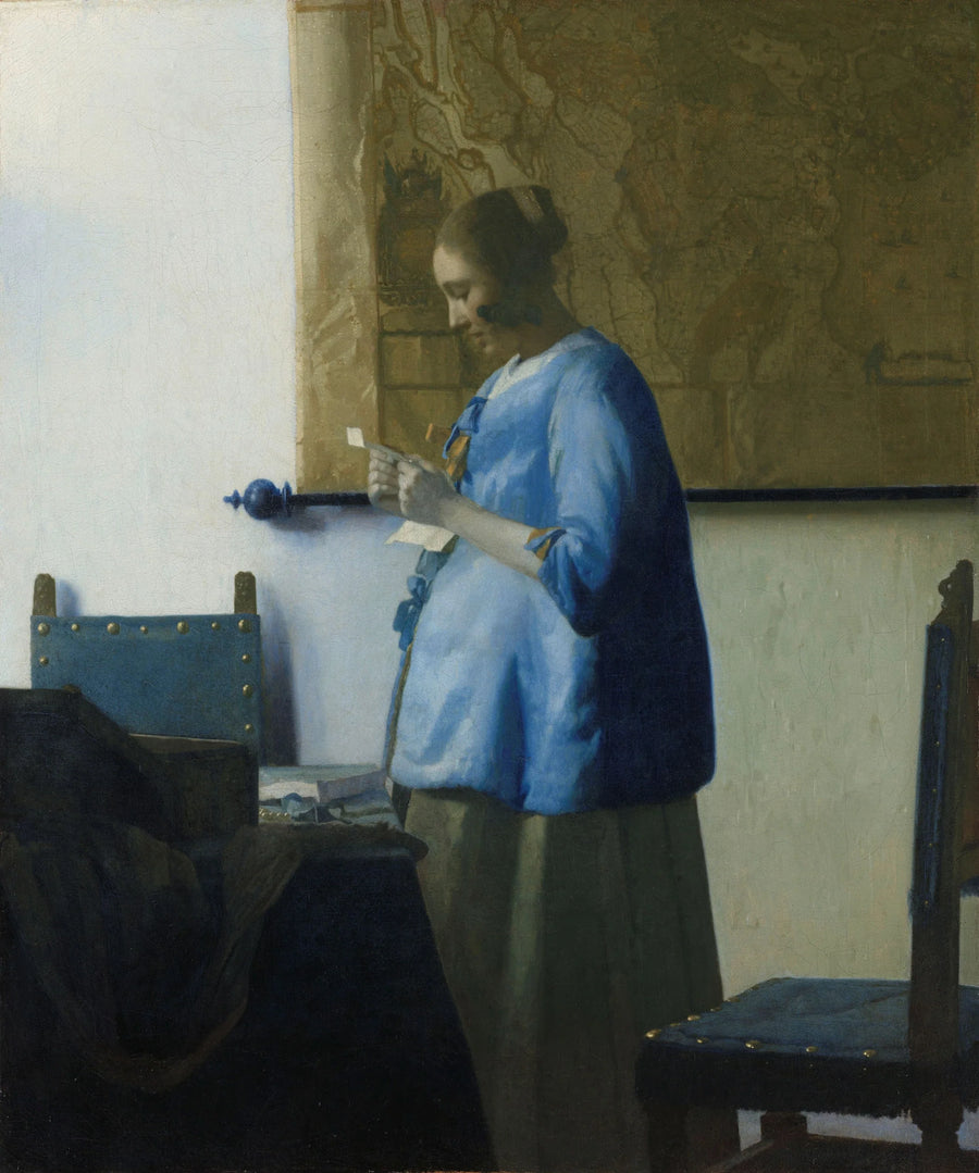 Kvinnen i blått som leser et brev - Johannes Vermeer