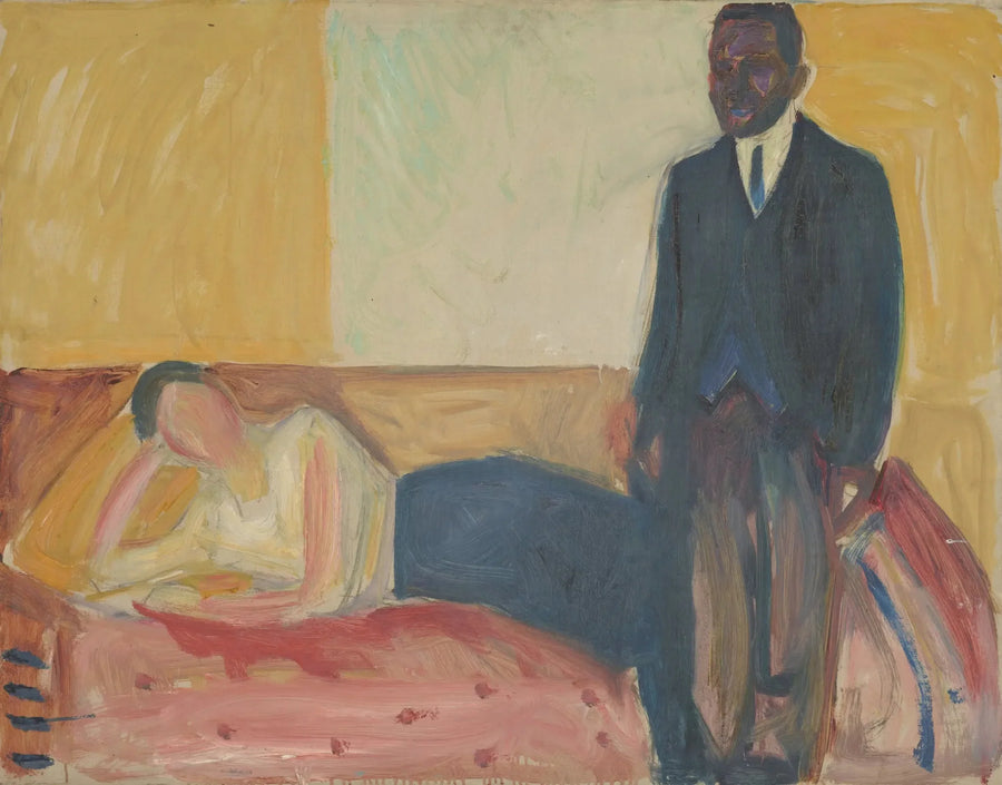 Liggande kvinna och stående afrikansk - Edvard Munch