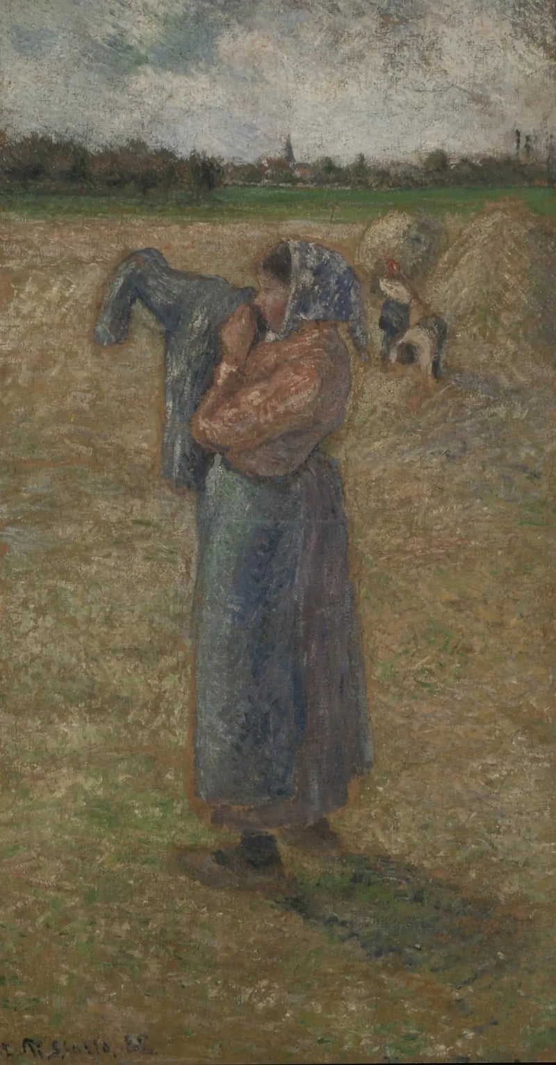 Kvinne i en eng - Camille Pissarro