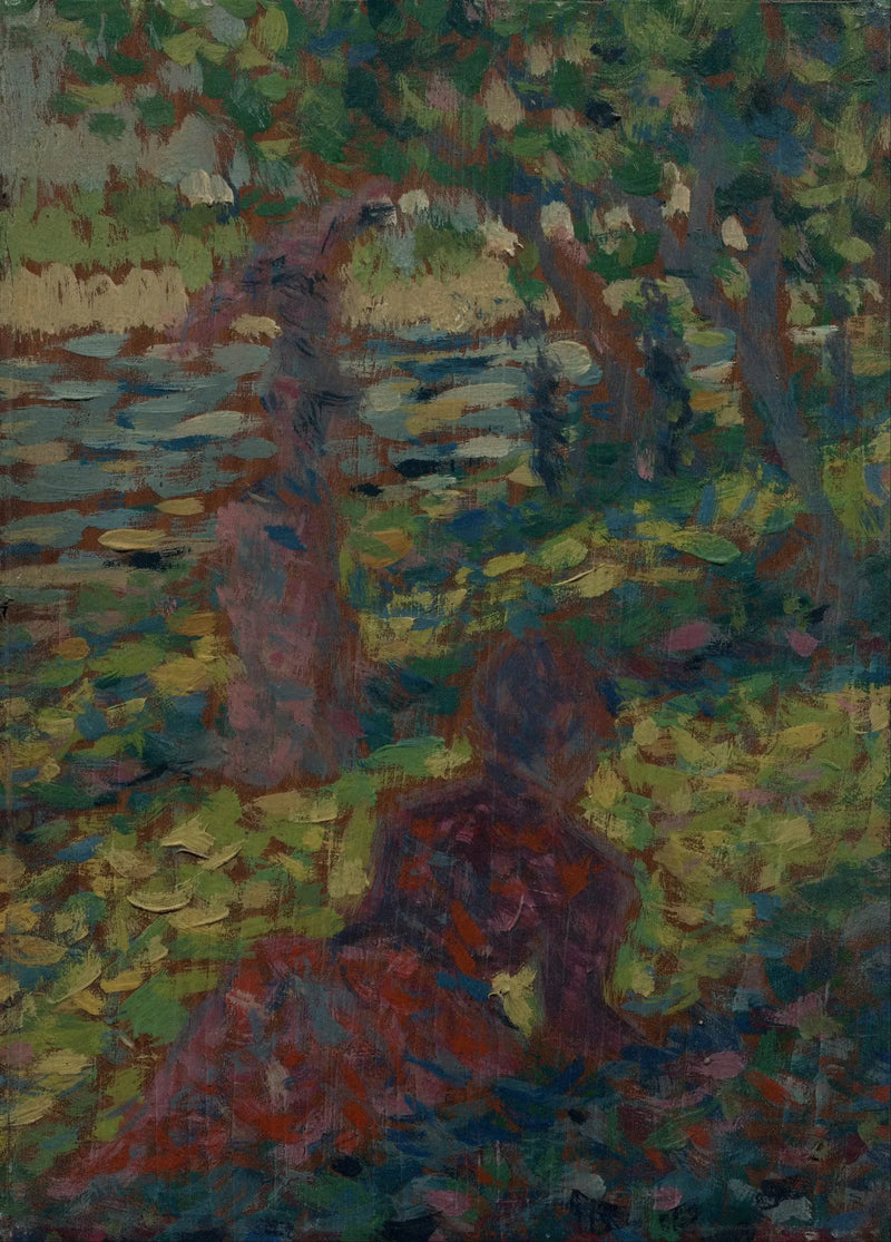 Kvinne i en park - Georges Seurat