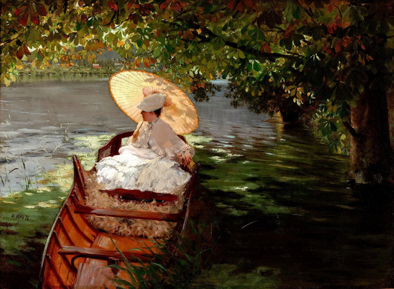 Kvinne i en båt - Giuseppe De Nittis