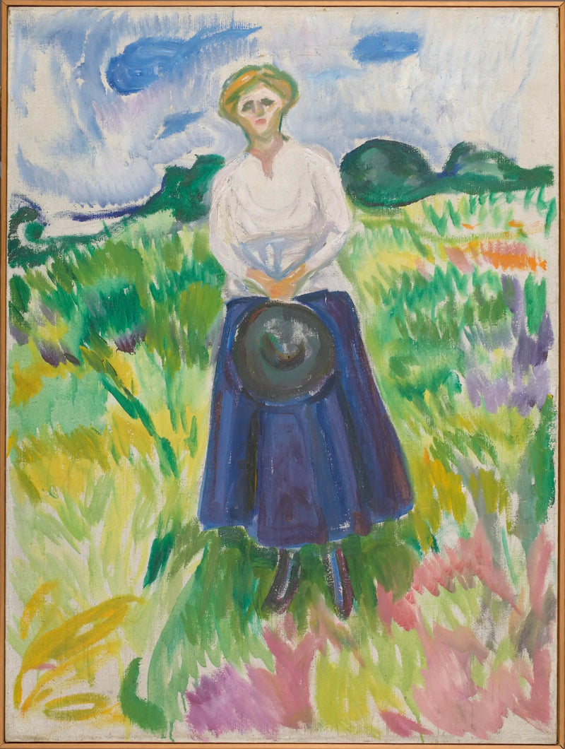 Kvinne i en grønn eng - Edvard Munch