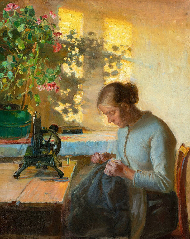 femme de pêcheur couturière - Anna Ancher