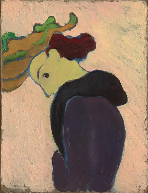 Profil av kvinne med grønn hatt - Édouard Vuillard