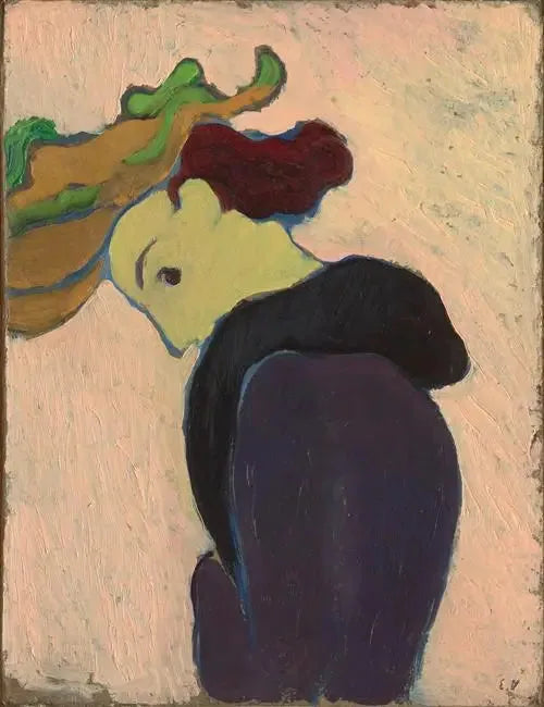 Profil av kvinne med grønn hatt - Édouard Vuillard