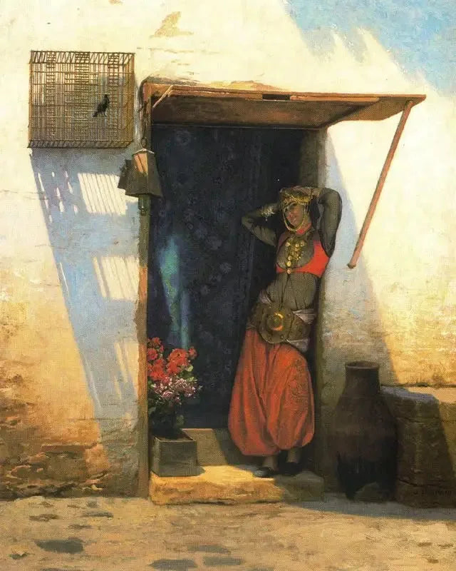 Kvinne fra Kairo ved sin dør - Jean-Léon Gérôme