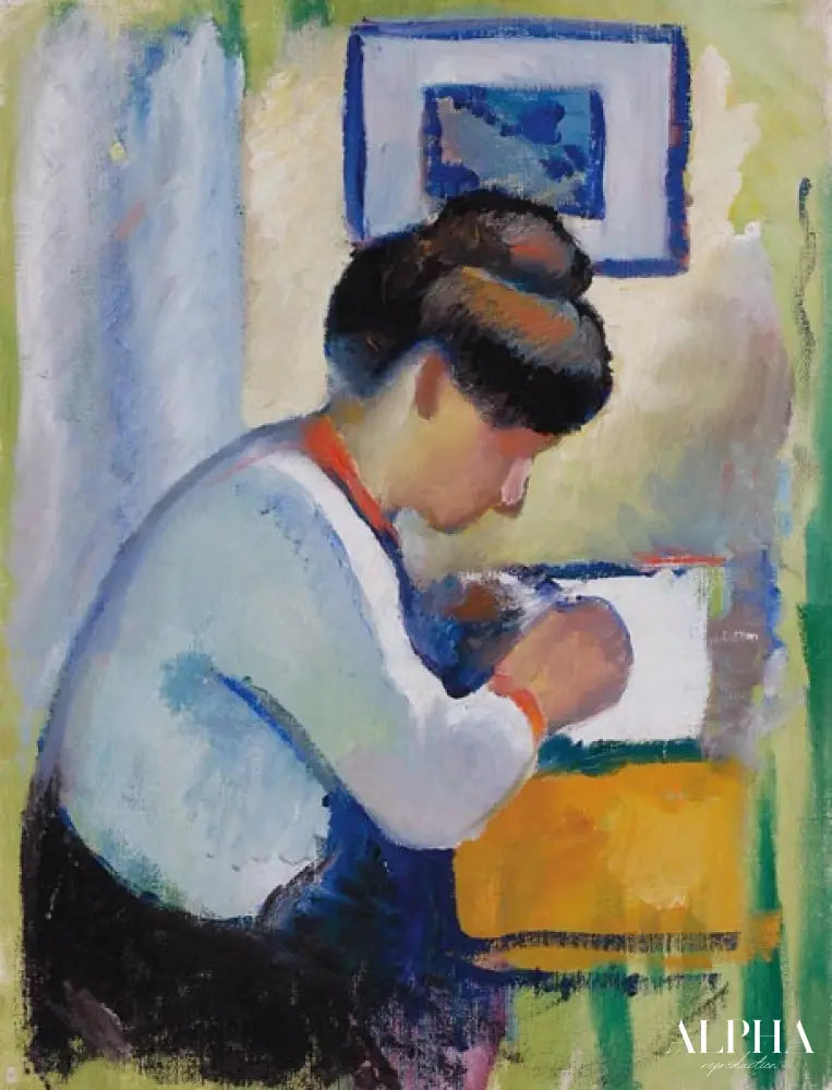 Femme écrivain - August Macke - Reproductions de tableaux et peintures haut de gamme