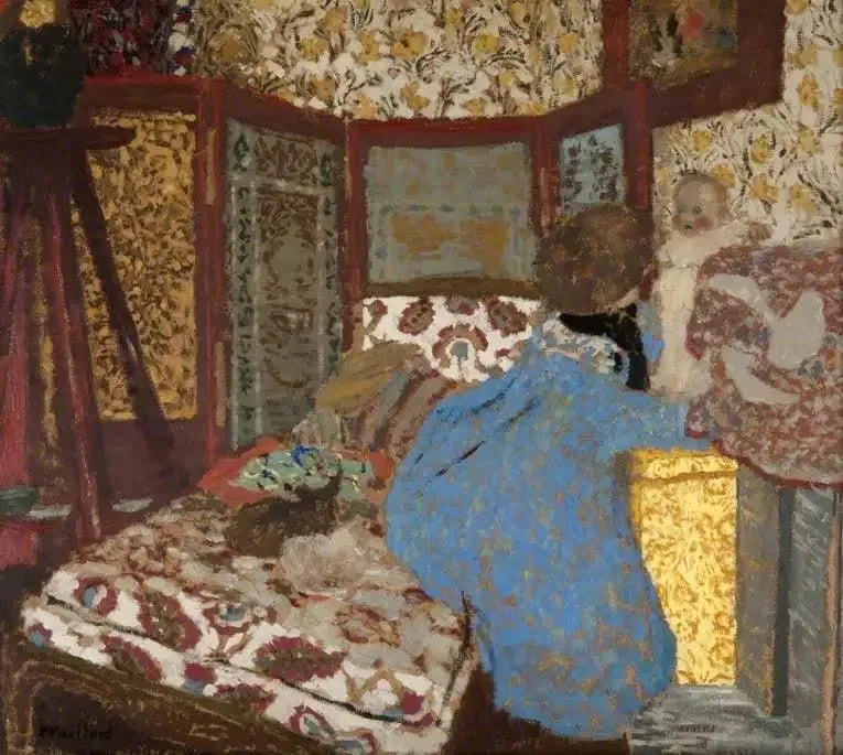 Kvinne i blå med et barn - Édouard Vuillard