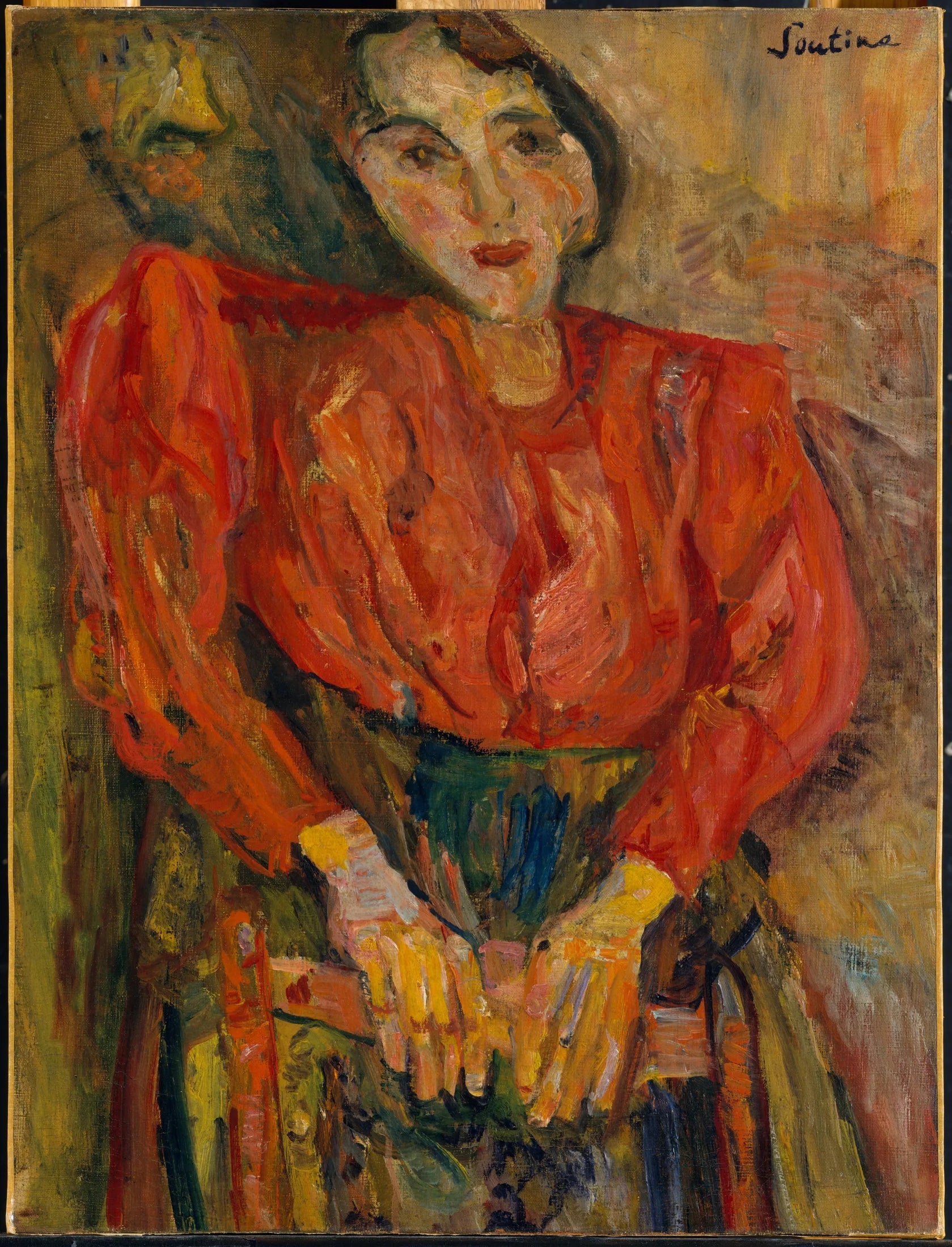 Femme en chemisier rouge - Chaïm Soutine image 1 tableau peint à l’huile sur toile
