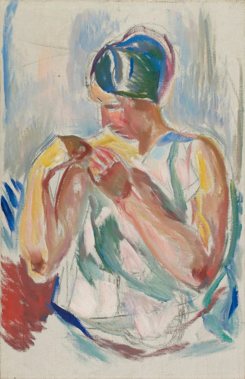 Kvinne i morgenkåpe - Edvard Munch