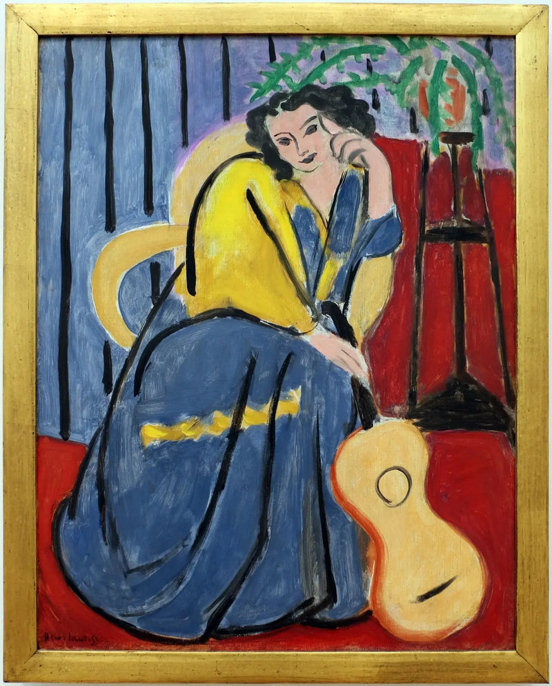 Kvinne i gult og blått med gitar - Henri Matisse