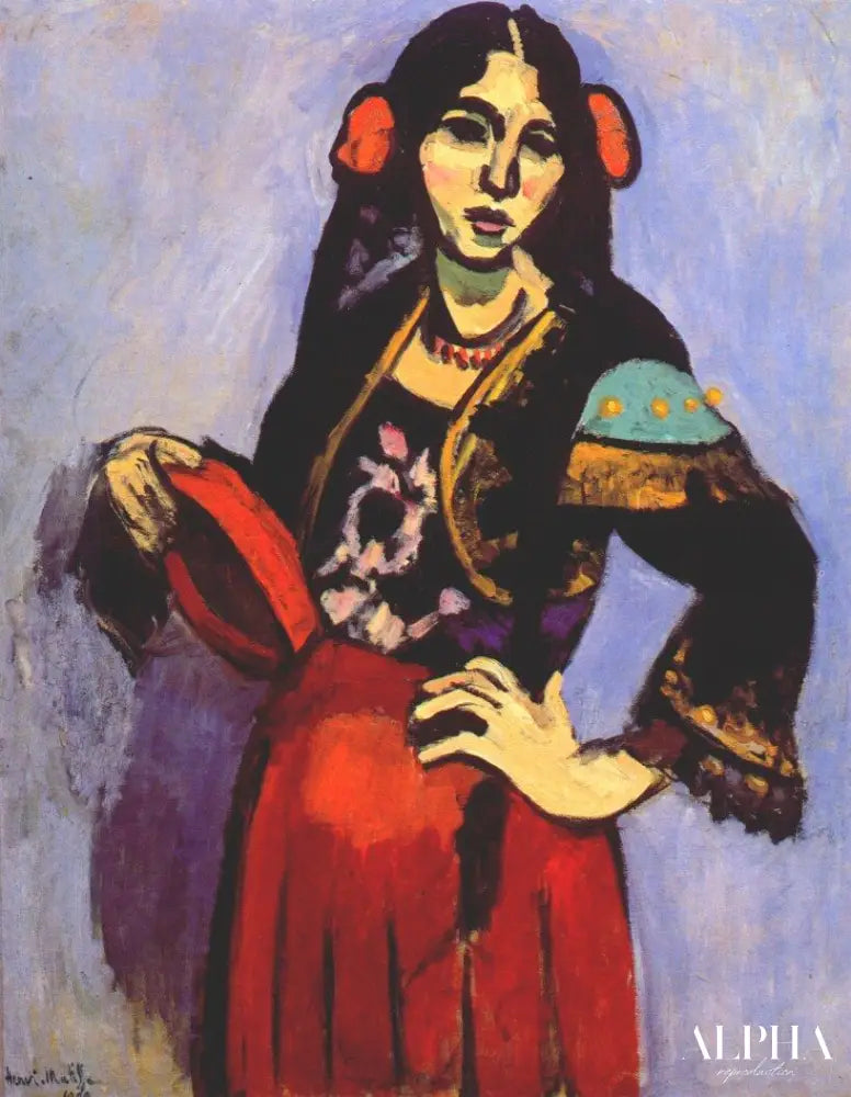 Femme espagnole avec un tambourin - Matisse - Reproductions de tableaux et peintures haut de gamme