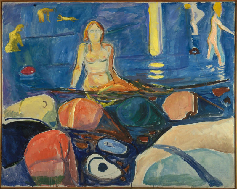 Kvinne og barn som bader - Edvard Munch