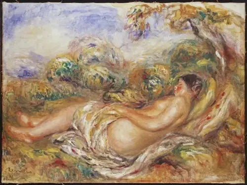 Kvinne liggende i landskapet - Pierre-Auguste Renoir