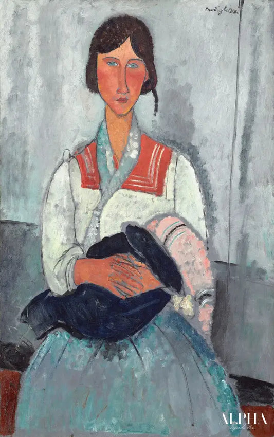 Femme gitane avec un bébé - Amedeo Modigliani - Reproductions de tableaux et peintures haut de gamme