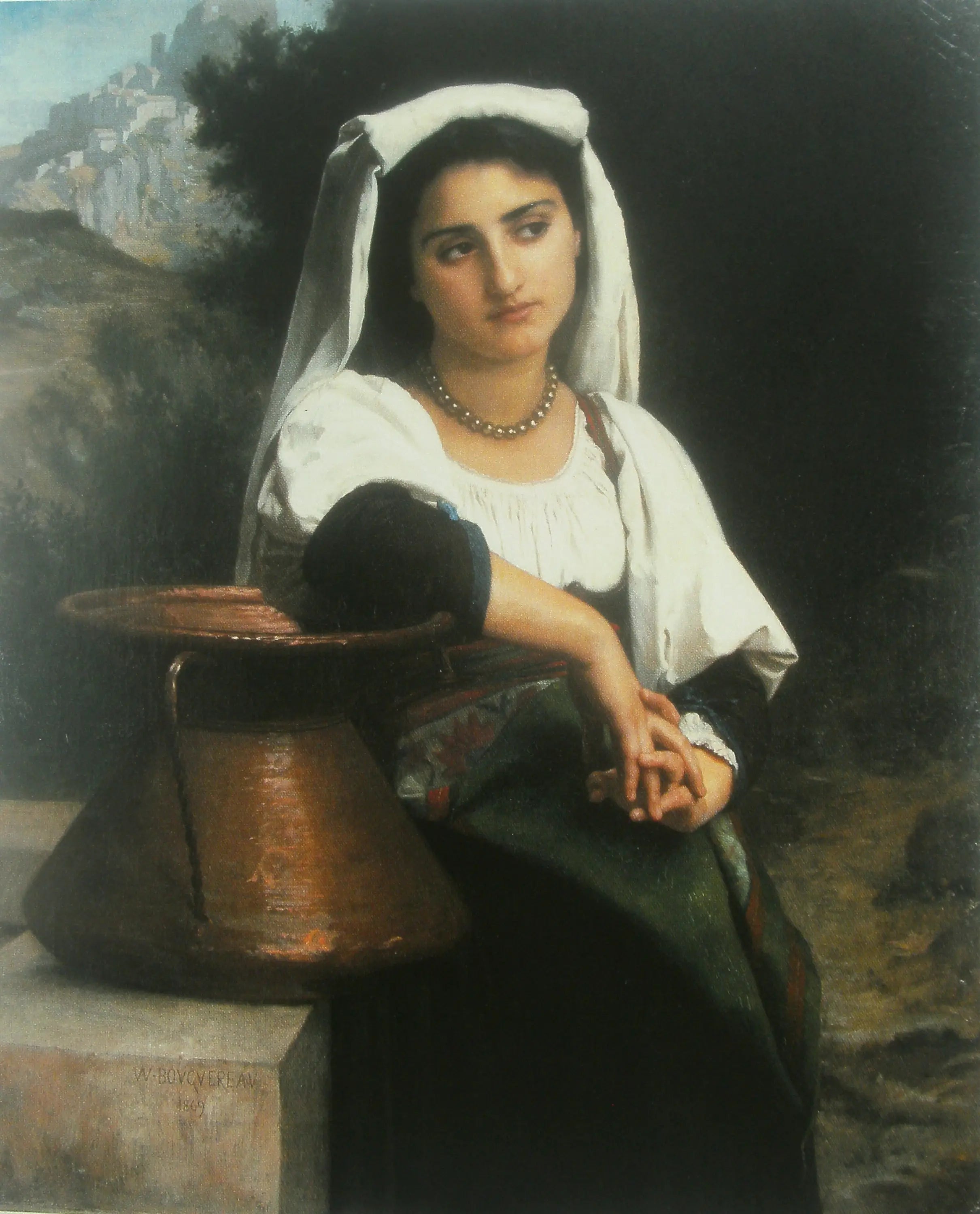 Femme italienne à la fontaine - Bouguereau image 1 reproduction réalisée par Alpha Reproduction
