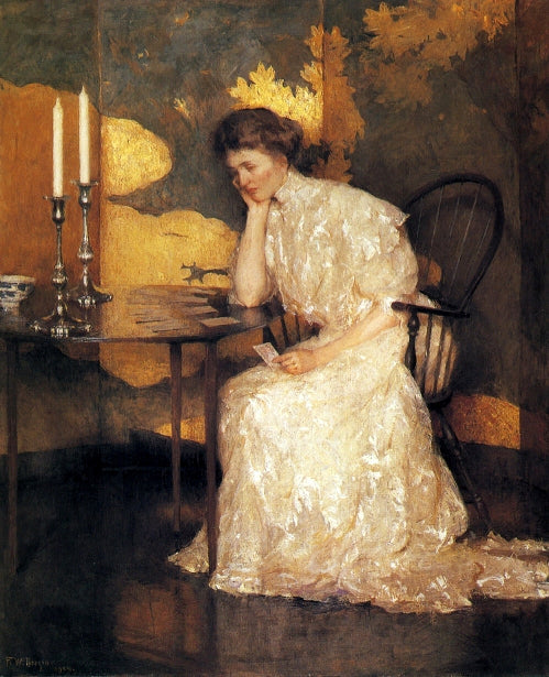 Kvinne som spiller på suksess - Frank Weston Benson