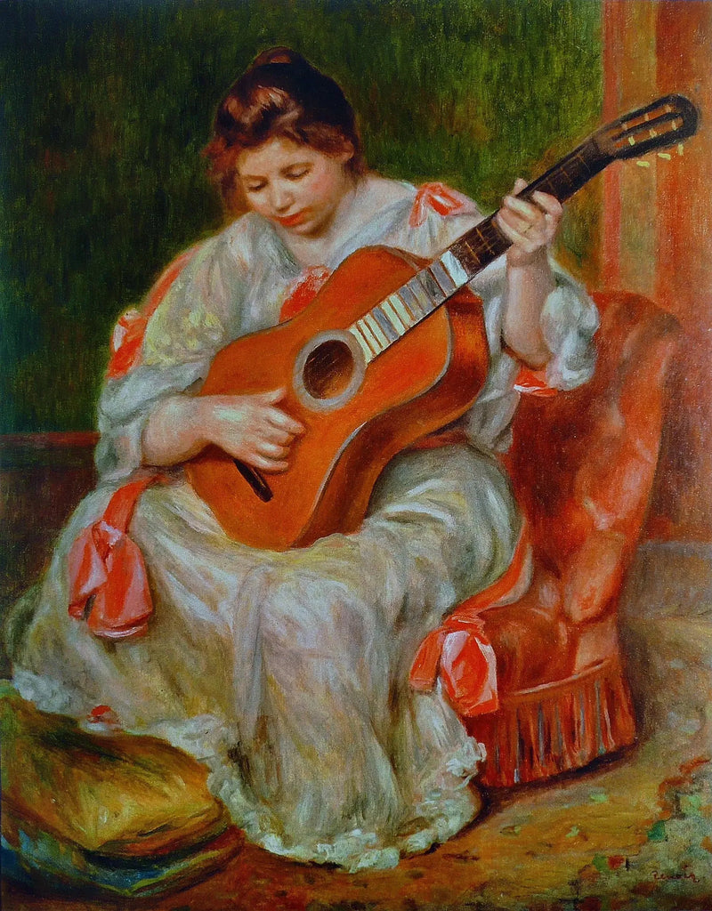 Kvinne som spiller gitar - Pierre-Auguste Renoir